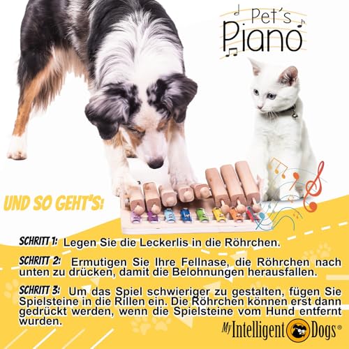 My Intelligent Dogs Interaktives Hundespielzeug Intelligenz - Intelligenzspielzeug für Hunde & Katze - Interaktives Spielzeug Hund, Katzenspielzeug - Denkspiele für Hunde - Piano