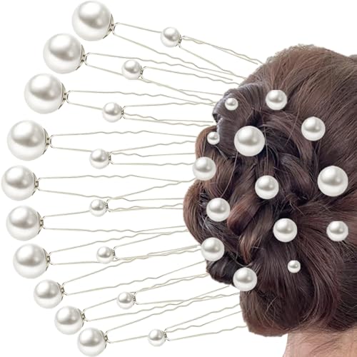 18 Pcs silvery Pearl Hair Pins Bridal Wedding Hair Clips Wedding Hair Accessories Pearls,Suitable for Pearl Hair Accessories for Various Occasions Such as Weddings Parties and Gatherings Prom