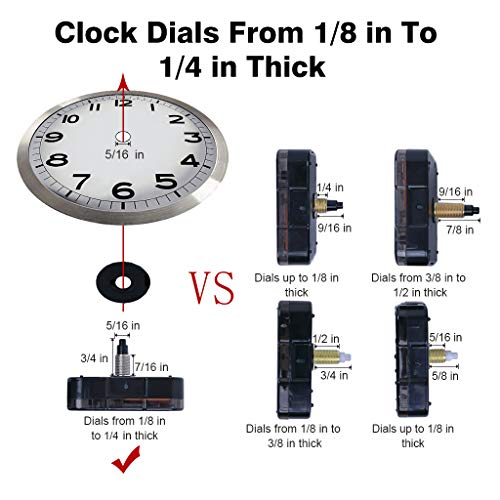 Emoon Clock Movement Mechanism With 3 Pack Clock Hands, Silent Sweep Quartz Clock Motor Kit, For Clock Repair Diy Replacement, Custom Clock #TOP3