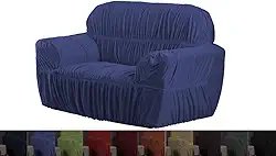 Capa Protetora de Sofá em Malha Gel Spandex 21 Elásticos (Azul, 2 Lugares)