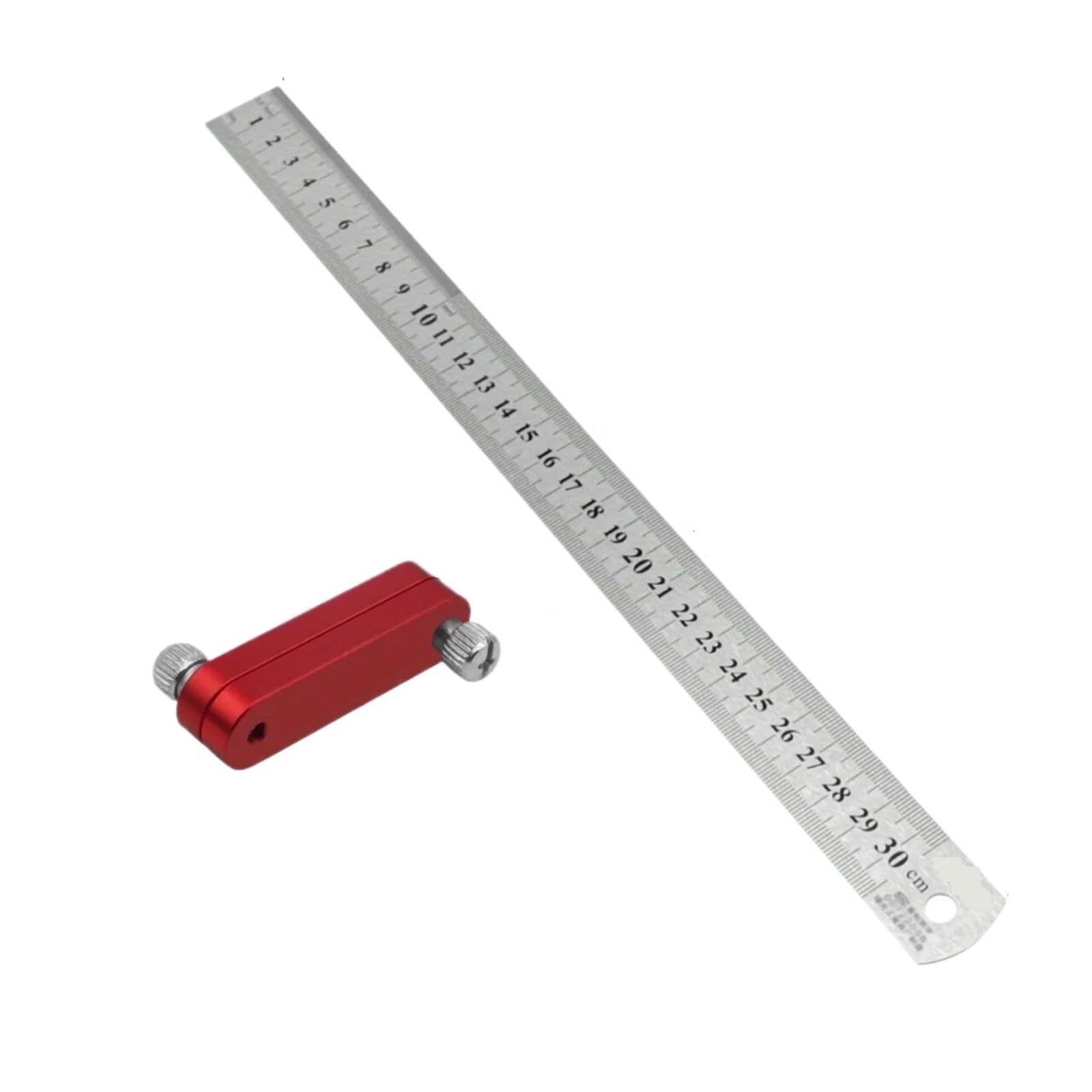Set Squadra Righello in Acciaio Posizionamento Blocco Arresto carpenteria scriba Linea marcatura Calibro per Righello scriba Lavorazione del Legno Strumento di misurazione