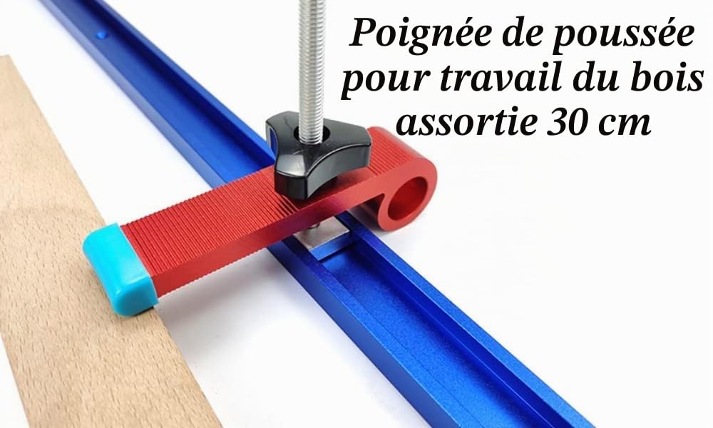 Lot de 2 gabarits à onglets en aluminium bleu rainure en T résistant à l'usure pour le travail du bois 800 1000 1220 mm