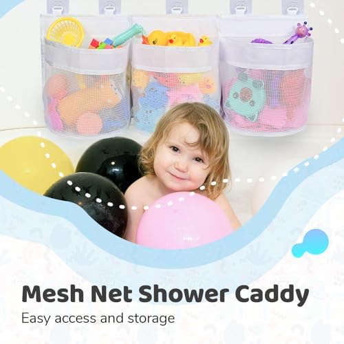 Bathroom Bath Toy Storage for Bathtub, Baby Bath Tub Toys Holder, Kids Mesh Shower Organizer Basket — 사진 3