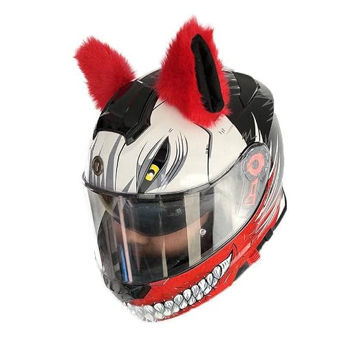 2 Stück Katzenohren für Helm,Motorrad Helm-Ohren Katzenohren Dekoration niedliches Helmzubehör für Fahrradhelm, Ski-Helm, Motorradhelm, Snowboardhelm Lustiges Tier Design Motorradhelm Zubehör