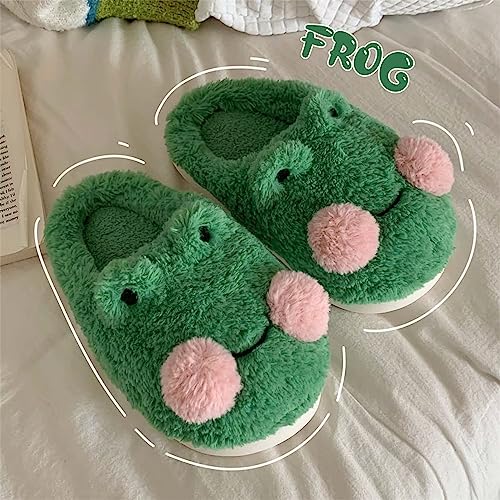 QSKPC Women's fuzzy memory foam slippers Women's cute animal slippers Indoor and outdoor plush slippers Bedroom slippers Home shoes2