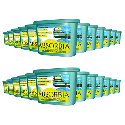 Image of Absorbia Moisture Absorber | Absorbia Classic - Season XL Pack of 24 (600ml Each) | Dehumidier for Wardrobe, Cupboards & Closets | Fights Against Moisture, Mould, Fungus & Musty smells