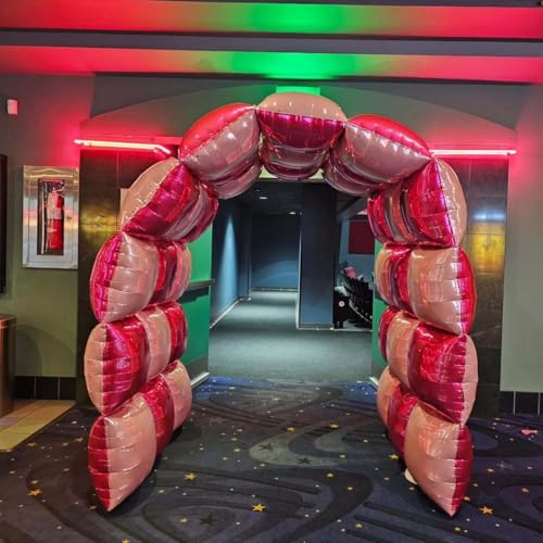 Image of 36pcs Hot Pink and Pink Square Foil Balloons Wall Backdrop with 147pcs Balloon Garland Arch Kit, Double Sided Balloon Tunnel for Anniversary Bachelorette Birthday Valentines Party Decorations