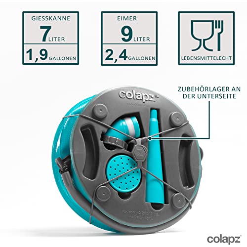 Colapz Faltbare Gießkanne & Eimer für Frischwasser – BPA-frei, Tragbar für Camping, Zelt, Festival, Wohnmobil & Wohnwagen – Praktische Outdoor Wasserkanne für Garten und Reise - Blau