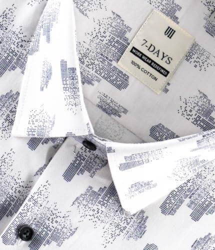 Image of 7-DAYS Men's Premium Printed Shirt - 100% Cotton, Regular Fit, Full Sleeve, with Pocket - Versatile for Formal Occasions and Casual Wear