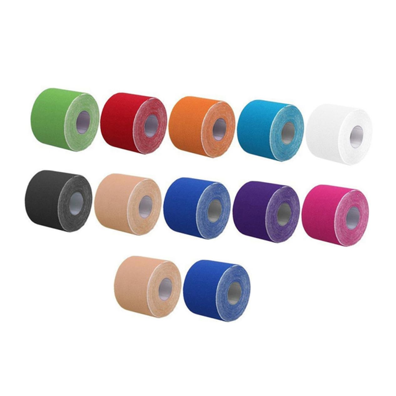 24rolls Self-Adhesive Elastic Muscle Tape Kinesiology Sports Tapes for Ankle Support Breathable and Wear-Resistant