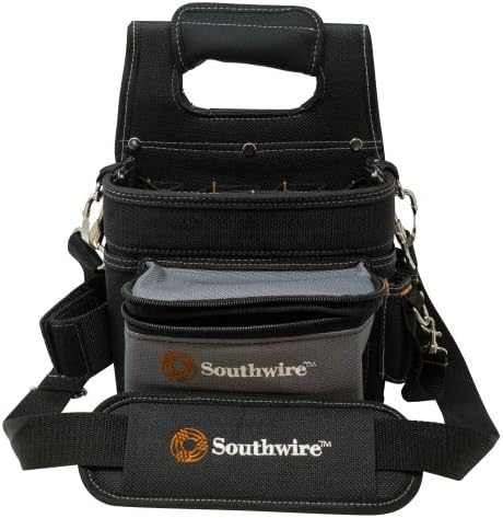 Southwire Electrician's Shoulder Pouch - Portable Tool Storage Solution - 16 Multi-Pocket Design - Durable 2400D Ballistic Weave - Padded Strap & Zippered Access - Standard Size