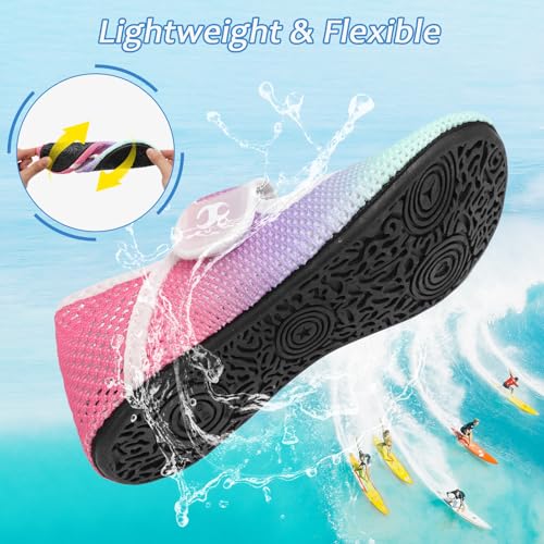Image of Water Shoes for Women Men Barefoot Beach Swim Aqua Socks Summer Wide Slides Sandals Quick Dry Pool River Sea Sock Shoes