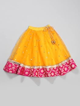 Buy Saka Designs Orange Lehenga with sequence work and poly