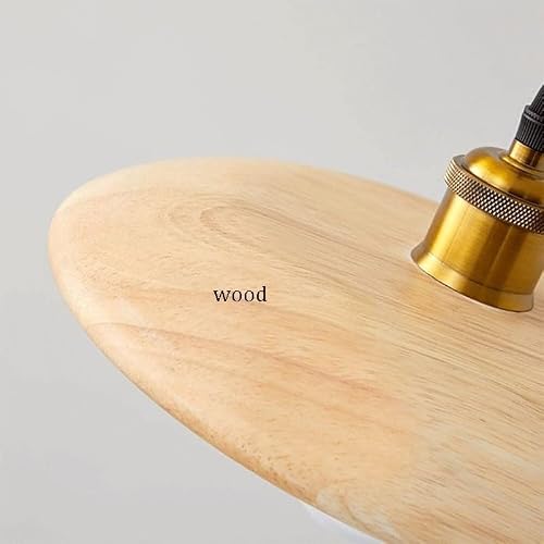 Nordic Industrial Wood Pendant Light with E26/E27 Base Lamp Round Living Room Decorative Hanging [5]