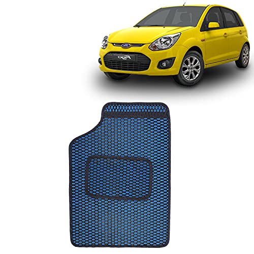 Image of Kingsway Dotted Style Designer Car Mats of Heavy Quality for Ford Figo (Old Model) (Set of 5, Blue Color, PVC)
