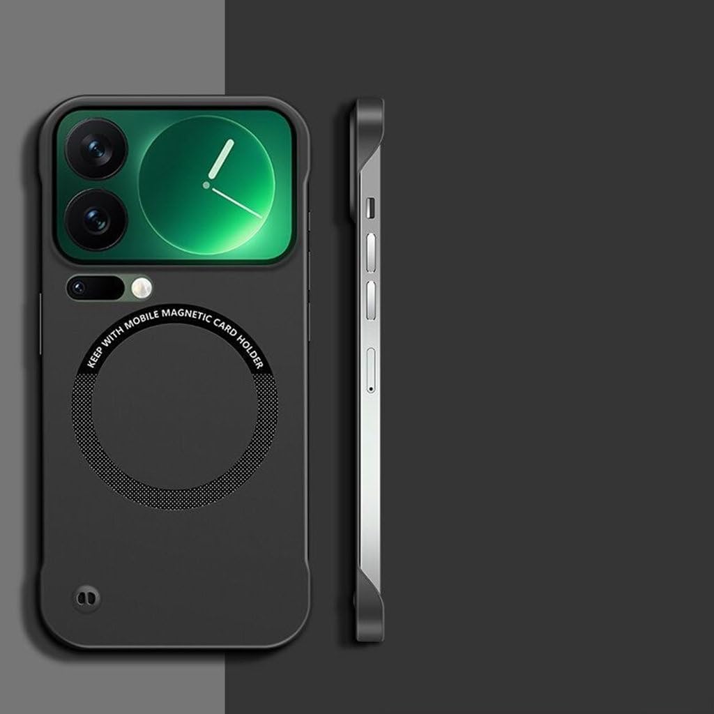 Magnetic Case for Xiaomi 17 Pro Max，Raised Camera Lens Protector，without Edges，Ultra Slim，Support Wireless Charging，Solid Color Premium Shockproof Protective Xiaomi 17 Pro Max Cover，Black Xiaomi 17 Pro Max Black