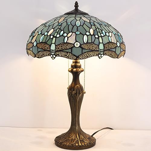 Image of WERFACTORY Tiffany Lamp Stained Glass Bedside Table Lamp Desk Reading Light