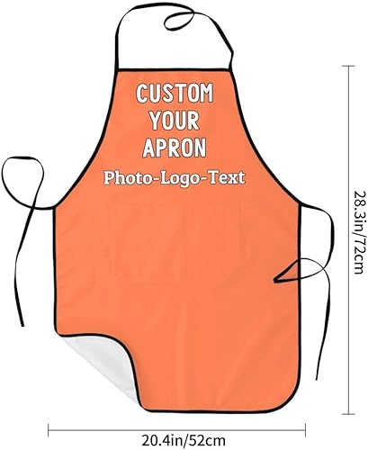 Miniatura 5 de Delantales personalizados para adultos, delantal personalizado con logotipo de foto, delantal impermeable con 2 bolsillos