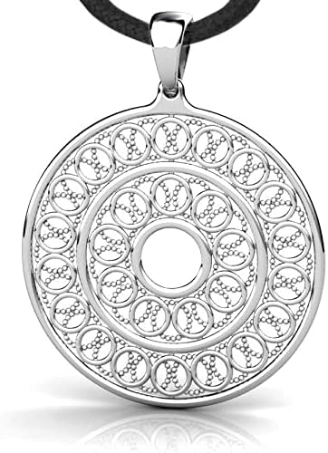 Mandala Chakra Necklace Sterling Silver 925 - Filigree Boho Indie Pendant - Sacred Geometry Esoteric Amulet - Hippie Namaste Yoga Jewelry for Women Girls - Handmade Jewelry