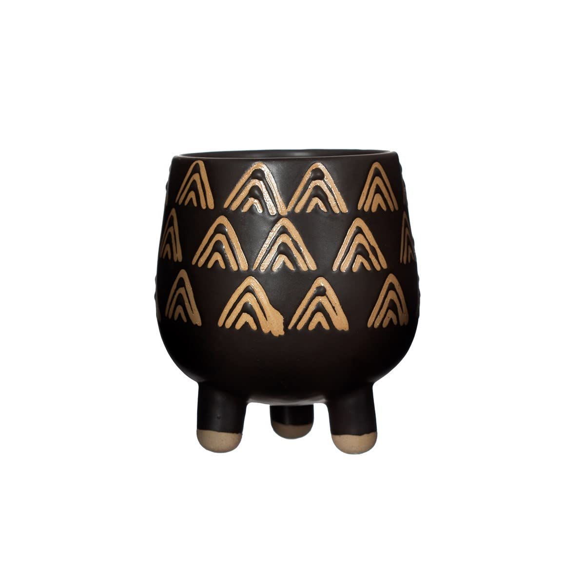 Sass & Belle Black Wax Resist Triangles Leggy Planter