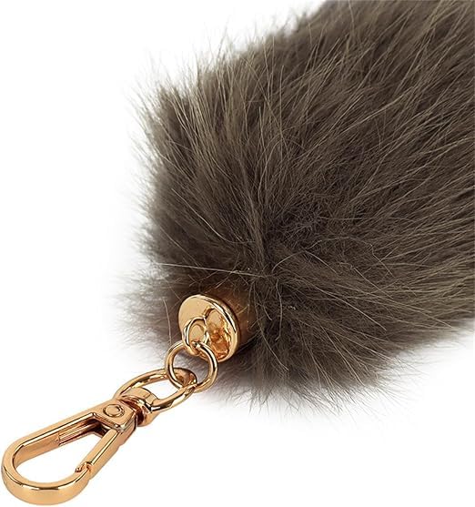 Plush Fox Tail Keychain Pendant for Women,Bag Charm Keyrings Faux Fur Furry Fluffy Animal Tail for Cosplay Decor4