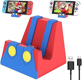 HEIYING Switch Charging Dock for Nintendo Switch/Switch Lite/Switch OLED, Portable Switch Charging Base Stand with Type C Port,Replacement Compatible with Official Nintendo Switch Dock (Red)