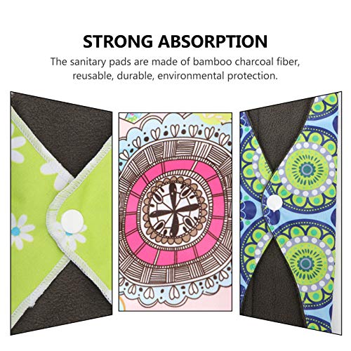 EXCEART 9Pcs Absrventes Higiênics Absrvíveis Laváveis ??Absrventes Menstruais de BamCm Blsa de Armaz