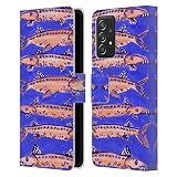 Head Case Designs Licenza Ufficiale Cat Coquillette Blue Barracuda Mare Custodia Portafoglio in Pelle Compatibile con Samsung Galaxy A53 5G (2022)