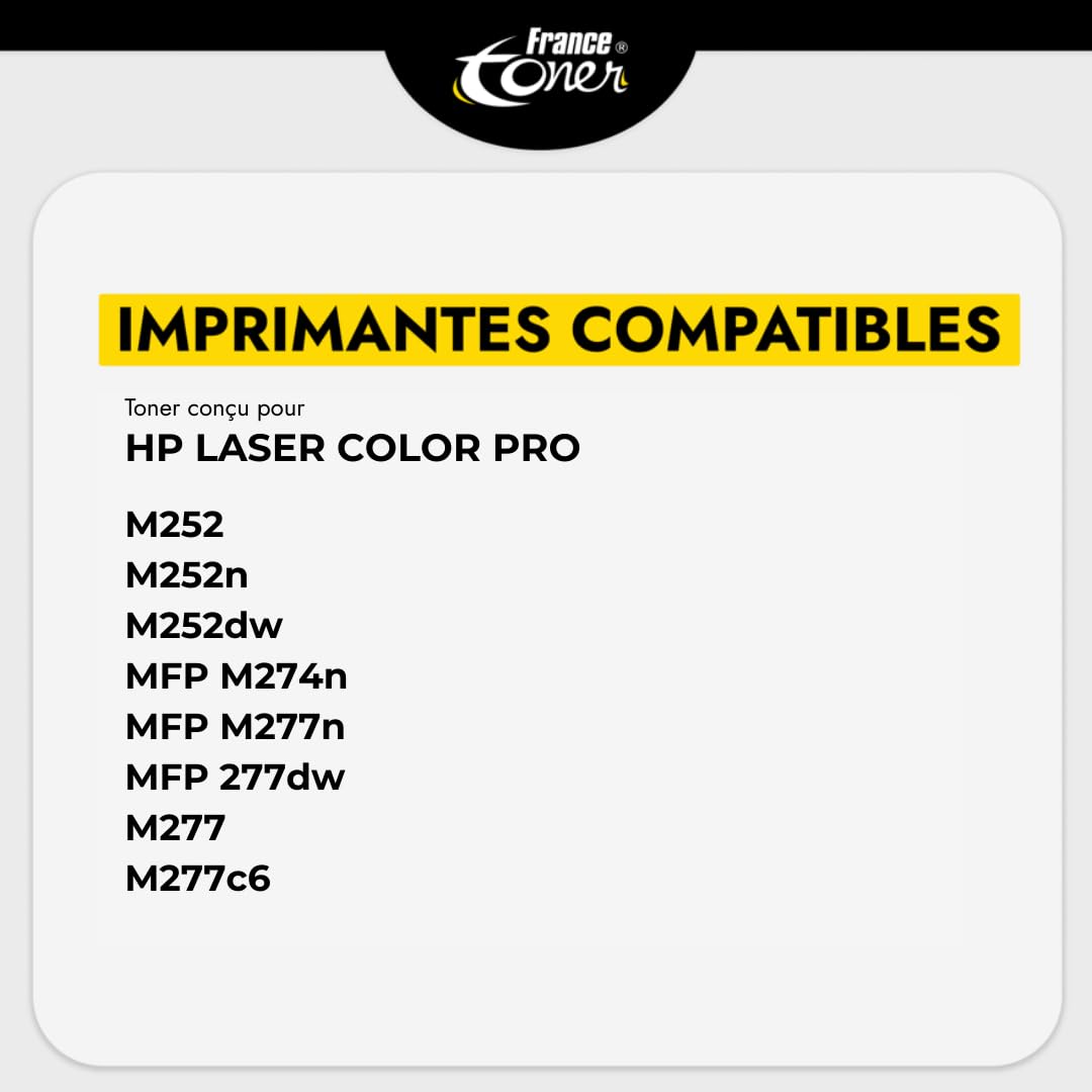 201X Noir Cartouche Toner Laser Compatible pour HP CF400X | Haute Qualité, pour Imprimante Color Laserjet Pro MFP M277dw M277n M252n M252dw M274n, 2800 Pages