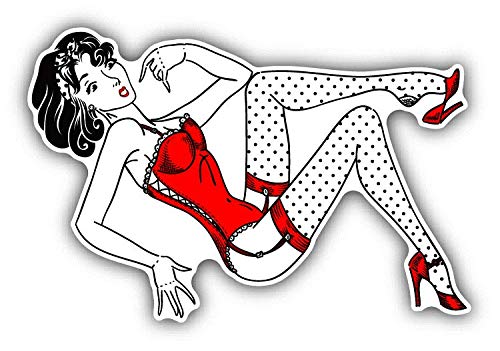 Magnet Pin-Up Corset Sexy Girl Dotted Stocking Window Truck Car Vinyl Flexible Magnet Magnetic Bumper Sticker 5