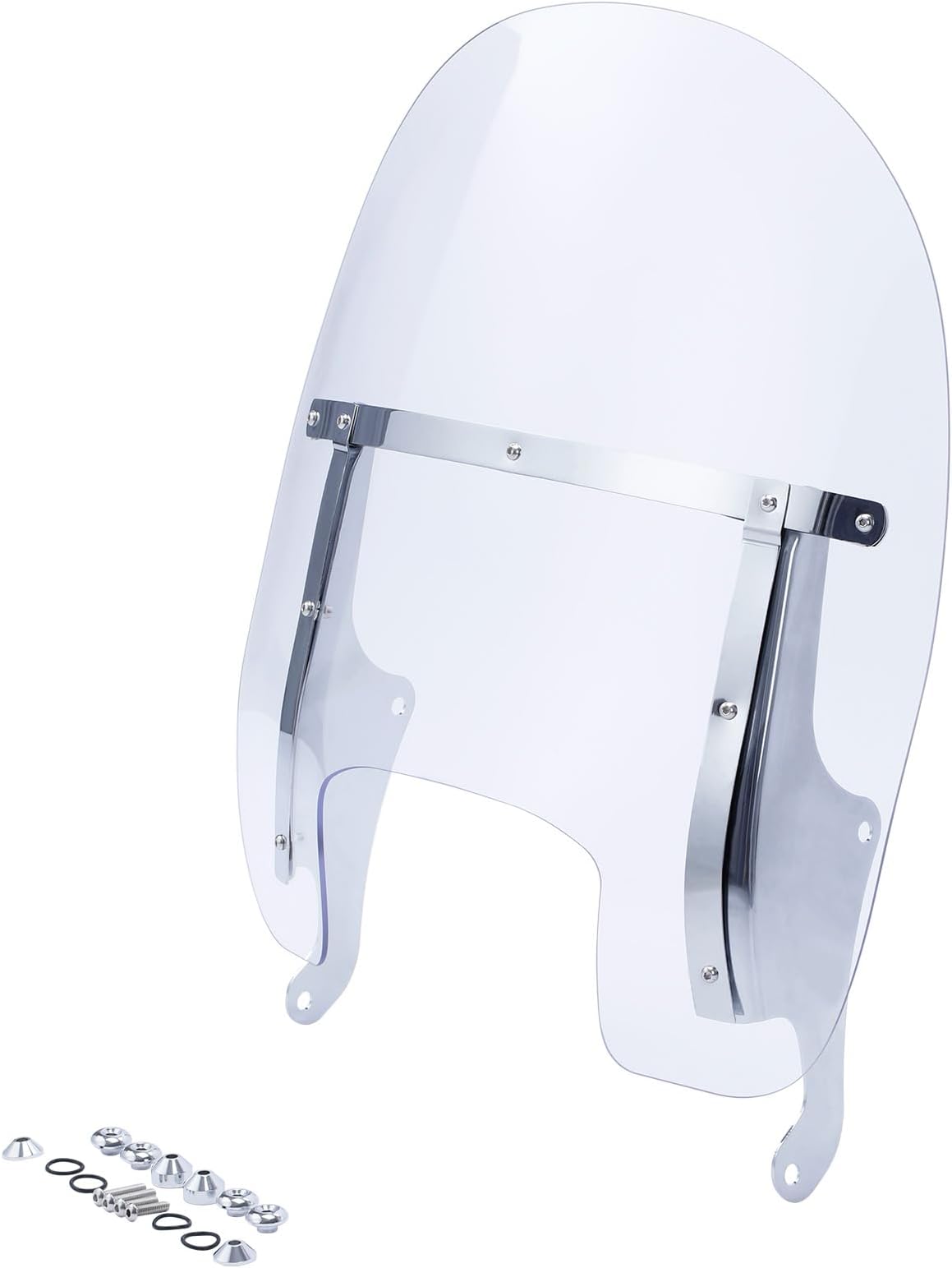 TCMT Clear 19" Front Windshield Windscreen w/Chrome Bracket Kit Fit For Harley 2018-2025 Softail Fat Boy