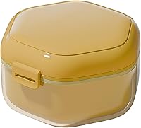 Vista 1 de Caja de baño para dentaduras postizas con cesta de colador, contenedor de almacenamiento para retenedores, impermeable, protector bucal para el hogar