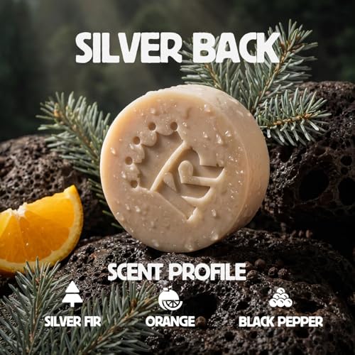 Image of Organic Cold Process Soap Bars for Men, Moisturizing Body Wash 3-Pack | Handcrafted Detoxifying Skincare Set Lasts 3X Longer, USDA Organic, Sulfate & Paraben Free, 3 x 4 oz Silver Back