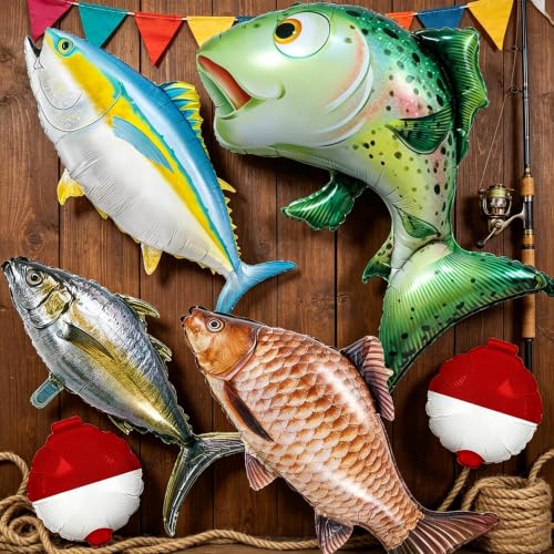Fishing Balloon Fish Balloons Ofishally One Birthday Decorations Fishing Birthady Party Decorations Lets Go Fishing Fishing Baby Shower Decoration Gone Fishing Party Decor Buoy Balloons