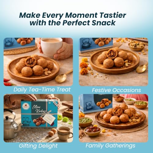 Image of Badami's Mini Kachori 300g with Complimentary Rakhi | Sweet & Spicy Stuffed Rajasthani Snack | Dry Fruit Filled Khasta Kachori | Authentic Indian Namkeen | Raksha Bandhan Gift Pack | Festive Snack Hamper