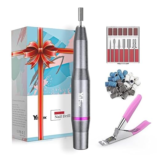 YaFex Electric Nail Drill Kit, Professional Electric Nail File Portable Manicure Pedicure E-File with Acrylic Fake Nail Clipper for Shaping, Polishing, Removing Acrylic Gel Nails