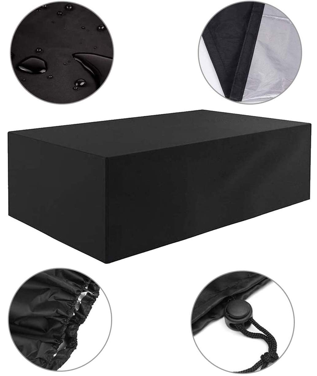 Copertura per mobili da Giardino, Tutte Le Taglie Copertura Tavolo Esterno Rettangolare, Telo Copri Impermeabili per Tavolo e Sedie da Antivento/UV/Impermeabile, Resistente allo Strappo Oxford - 5