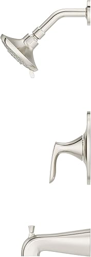 Miniatura 3 de Pfister Weller LG898WRK - Kit de molduras para bañera y ducha (válvula se vende por separado), mango único, acabado de níquel cepillado, LG898WRK