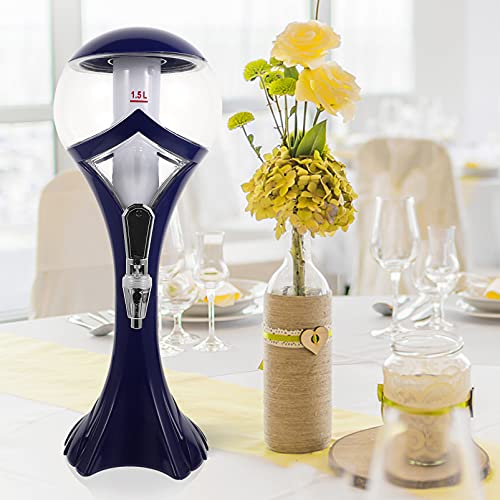 BESTonZON Blauw 1. 5L Bier Toren Fles Dispenser Drink Dispenser Met Ijs Buis En Led Verlichting Voor Keuken Party Vat… - Image 7