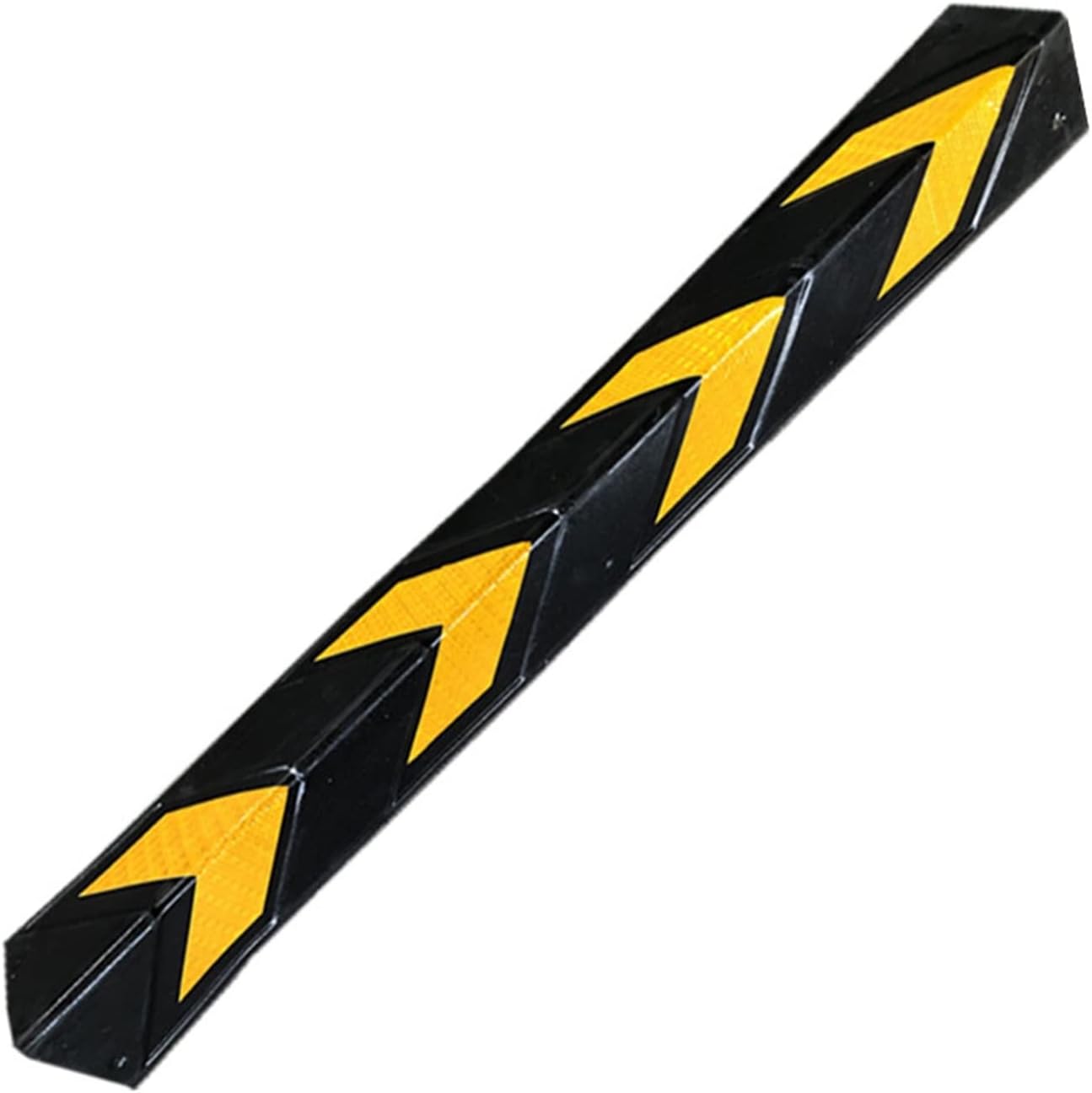 Reflective Rubber Wall Corner Guards with, with Yellow Strip Parking Stopper Corner Guards, Parking Lot Warehouse Bollards Protector (Color : Black+Yellow, Size : 1pcs - 80x10x1cm)