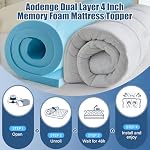 4 Lnch matelas double couche Topper Twin Taille, 2 Mousse de mémoire de gel de refroidissement de pouce et 2 Coquille de matelas pour douleurs au dos, avec poche élastique profonde