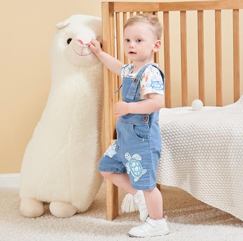Image of Cute Baby Boy Clothes Suit Toddler Boys' Striped Long Sleeve T-Shirt+Denim Overalls Jumpsuit Pants Outfits Sets