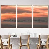 3 Piece Framed Canvas Wall Art Foggy Mountains Canvas Prints Home Artwork Decoration for Living Room,Bedroom - 16