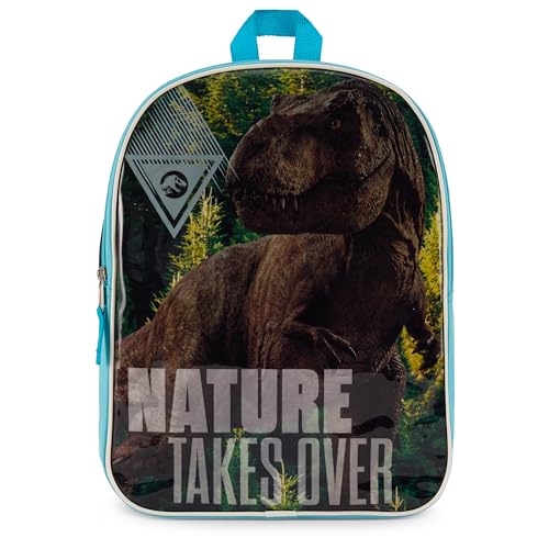 Jurassic World Jurassic Park Backpack for Boys - 15” Dinosaur Backpack for Boys - Jurassic Park Bag for School, Travel & Daycare Bookbag for Kids