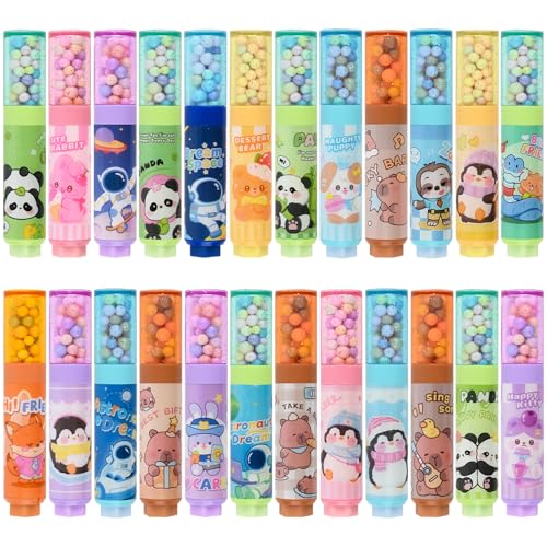 Gommes pour crayons rétractables et fournitures de papeterie kawaii lot de 24