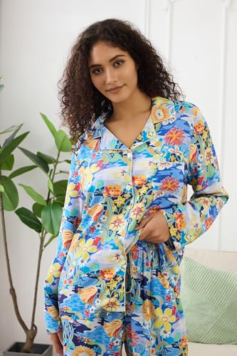 Image of YiNi LuLu Womens Pajamas Set 2 Piece Long Sleeve Sleepwear Button Down Pjs Lounge Set Nightwear with Pockets