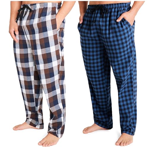 Image of Get Trend 2-Pack Pajama Pants for Men, Teens, M-3XL Lounge Bottoms for Sleepwear, Soft PJ Pants with Pockets, Gifts for Men