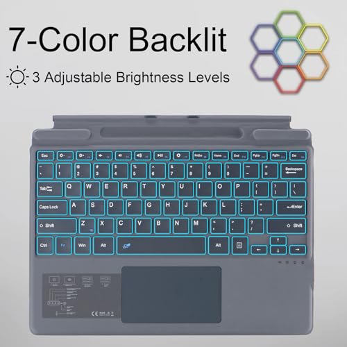 Teclado inalámbrico Surface Pro 8 9 10 X 11 funda tipo cubierta táctil retroiluminada 5