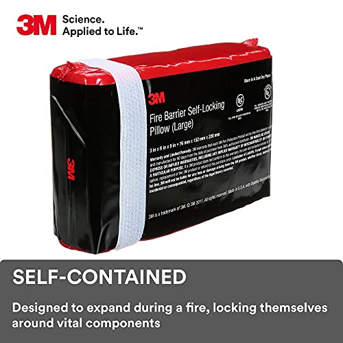 Image of 3M Fire Barrier Self-Locking Pillows FB369SL, 3 in x 6 in x 9 in, Lock Together for Tight Seal Against Flame, Smoke and Toxic Gas, Easy to Install, Large, Pack of 20