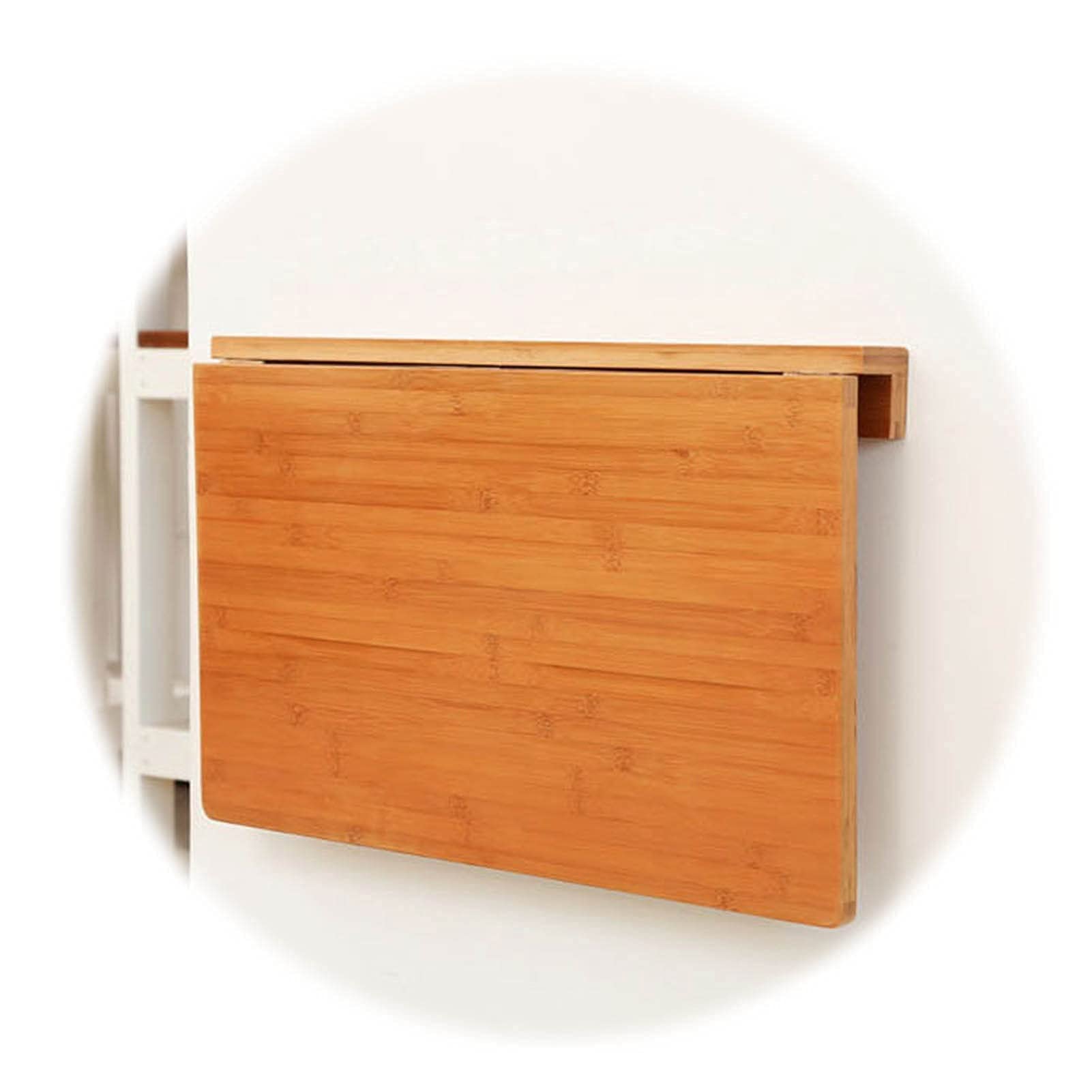 Table pliante murale en bois avec étagère gain de place